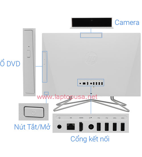 Desktop All In One HP AIO 22 - Core i3 4Gb RAM 256 SSD 21.5" FHD - New