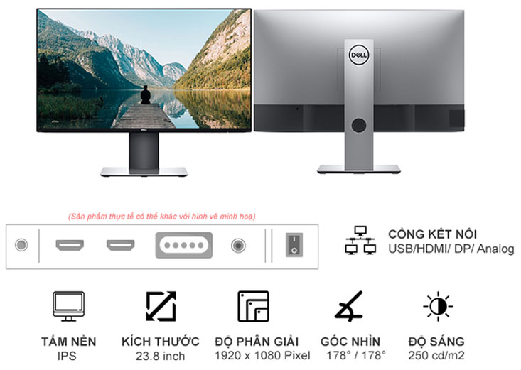 Monitor, LCD Dell, 2419H, 24 Inch, Wide FHD